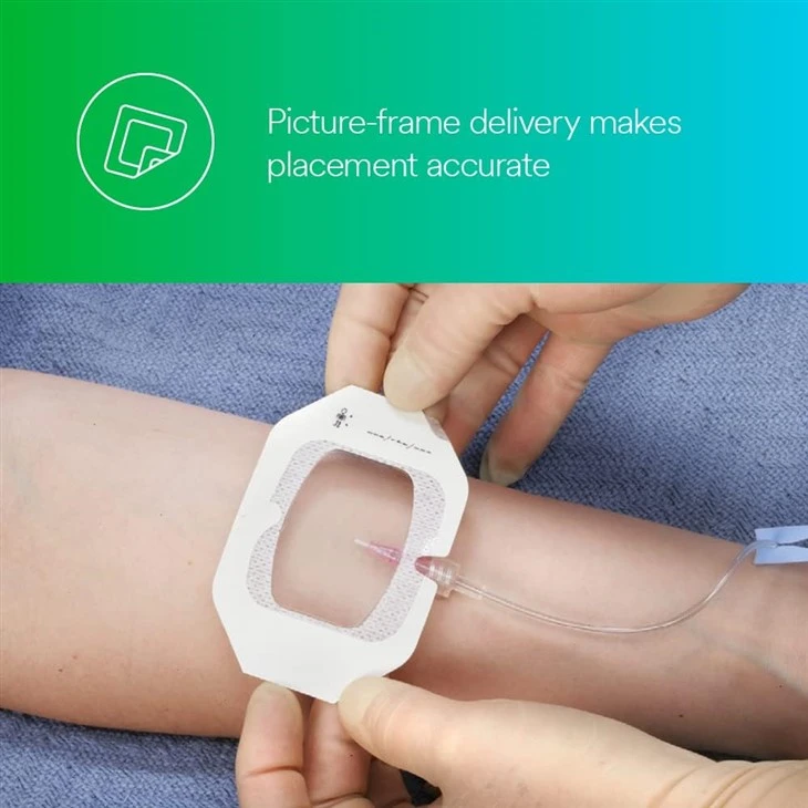 Medical Disposable Transparent PU Film IV Fixing Dressing With Frame